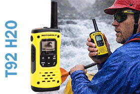 Walkie talkie Motorola T92 H2O resistente al agua para actividades outdoor y aventura