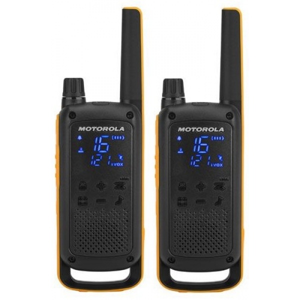 Pack de dos walkie talkies Motorola T82 Extreme con pantalla iluminada y diseño resistente