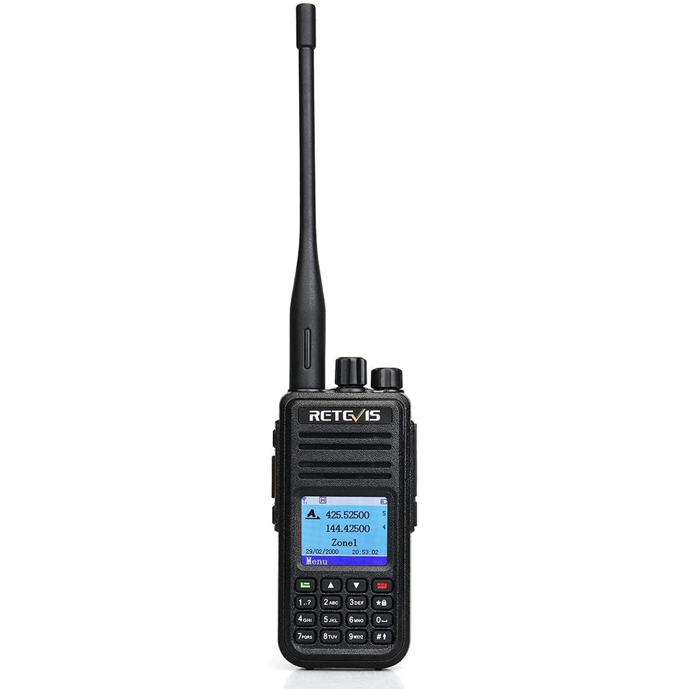 Retevis RT3S DMR walkie talkie digital con pantalla a color y antena larga para uso de radioaficionados