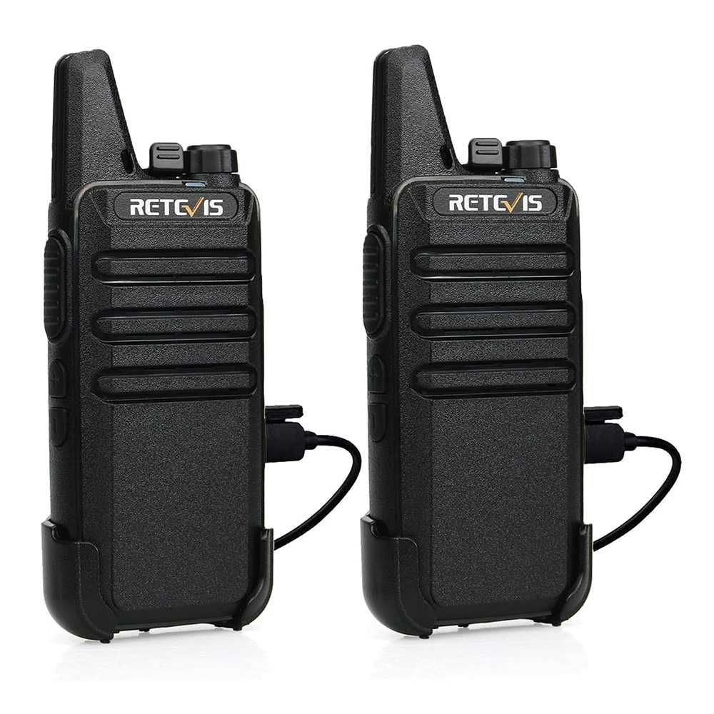 Retevis RT622 walkie talkie PMR446 sin licencia, pack de dos unidades color negro